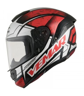 Casque VEMAR HURRICANE CLAW Noir-Blanc-Rouge pas cher