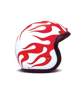 Casque moto jet DMD Vintage Blanc-Orange dans notre moto shop