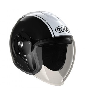 casque jet roof rover classic ro38 noir blanc - degriffbike.ch