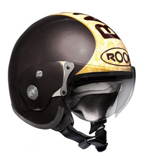 casque jet roof bamboo deco noir brillant - degriffbike.ch