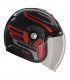 Jet Roof Voyager Carbon Arrow Red Steel Helm - degriffbike.ch