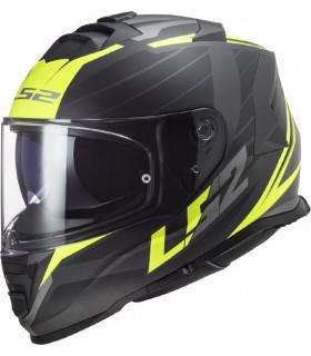 casque intégral LS2 FF800 storm Nerve noir mat hv jaune - degriffbike.ch