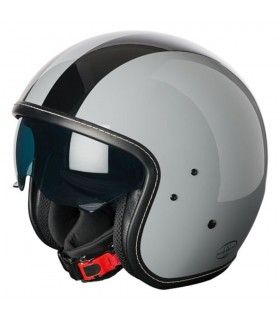 Casque jet M11 vintage deco gris clair noir - degriffbike.ch