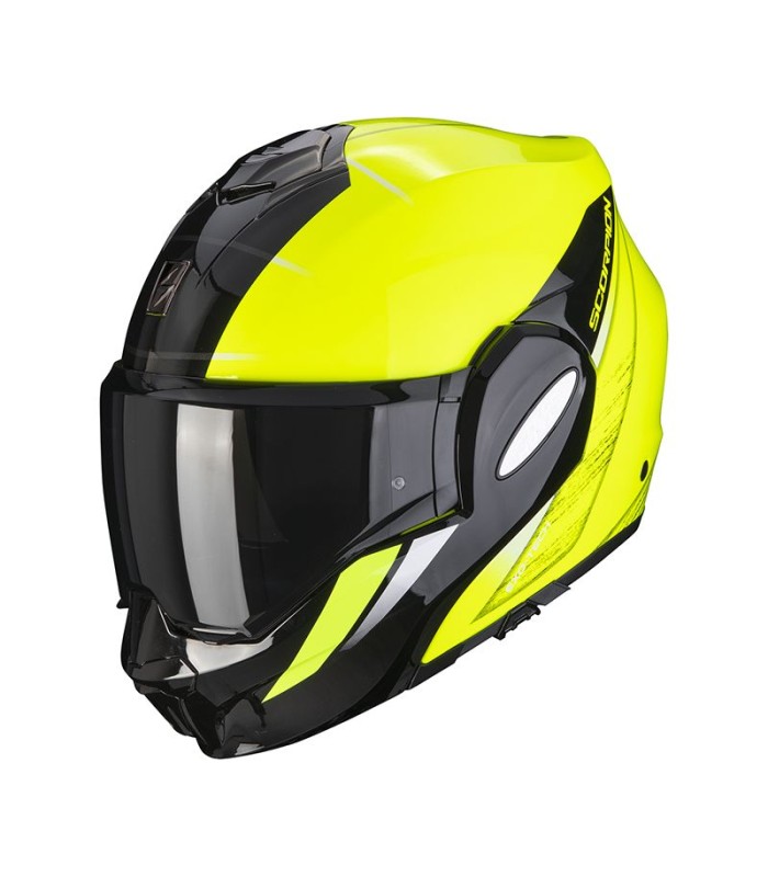 casque modulable Scorpion Exo-Tech Evo Primus jaune fluo noir - degriffbike.ch