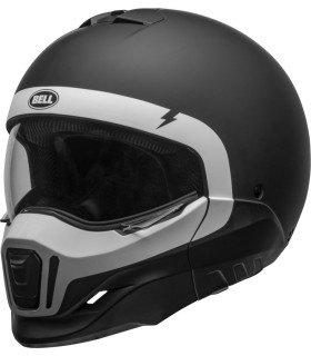 casque modulable bell broozer cranium noir blanc mat - degriffbike.ch