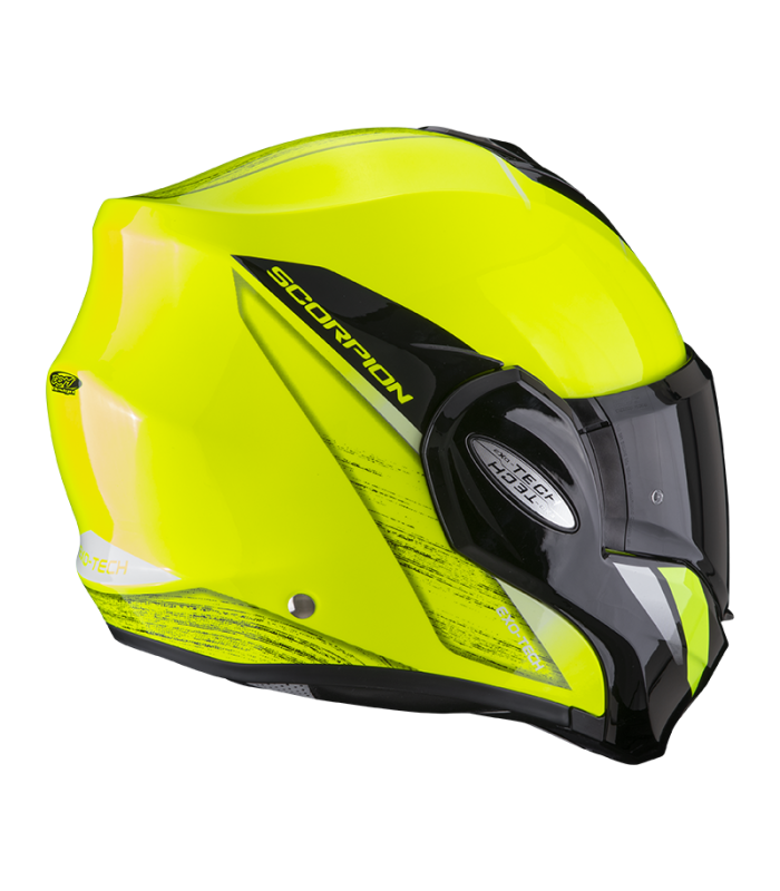 casque modulable Scorpion Exo-Tech Evo Primus jaune fluo noir - degriffbike.ch